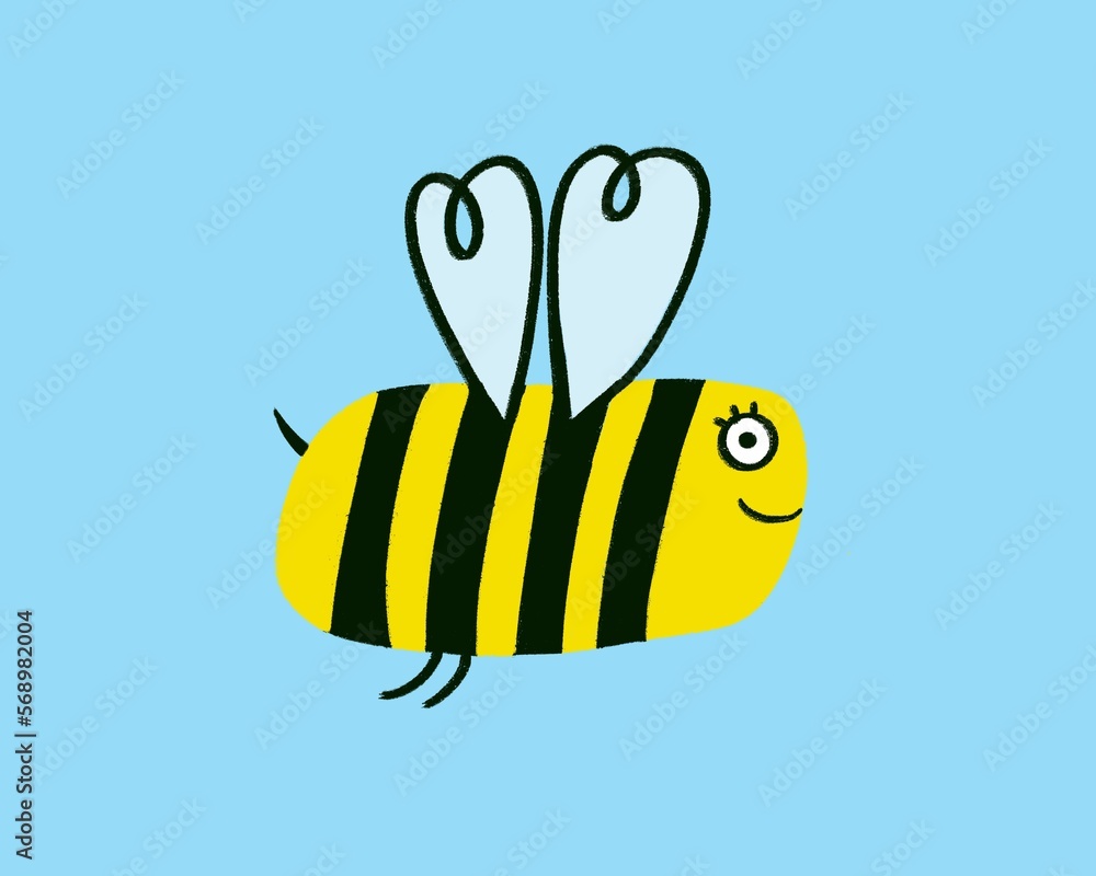 © Gemma can fly/Stocksy - Happy bee flying, nature insect illustration