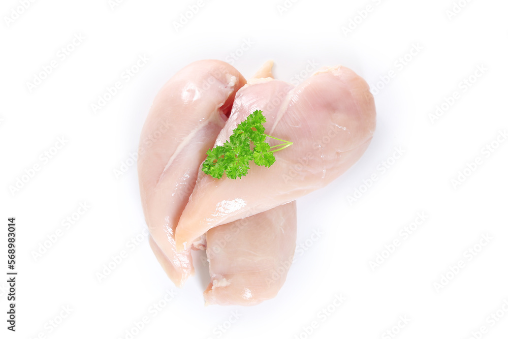 Fototapeta premium blanc de poulet sur fond blanc
