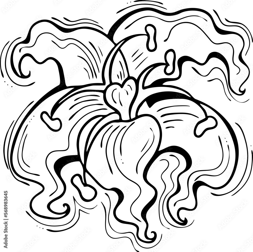 Beautiful flowers hand drawing. Decorative vector element for birthday party, wedding invitation, summer holyday mood. Botanical floral, garden theme.