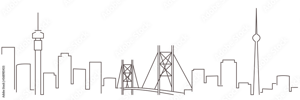 Obraz premium Johannesburg Dark Line Simple Minimalist Skyline With White Background