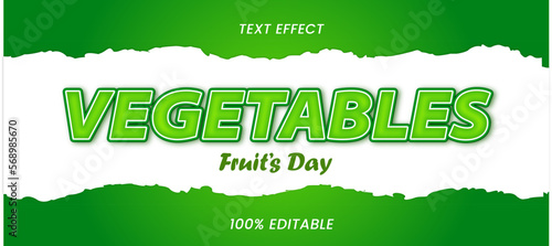 Vegetables Editable vector text effect