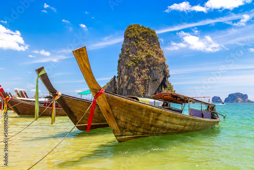 Boat at Phra Nang Beach in Thailand