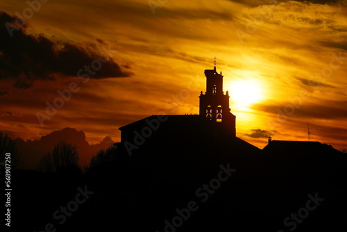 Wallpaper Mural Old church at sunset Torontodigital.ca