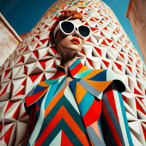 Fashion model, sunglasses, fictional character, generative art