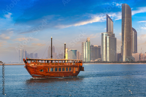 Photography Traditional Dhow boat in Abu Dhabi