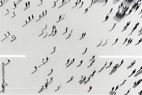 Aerial view of a crowd in t...