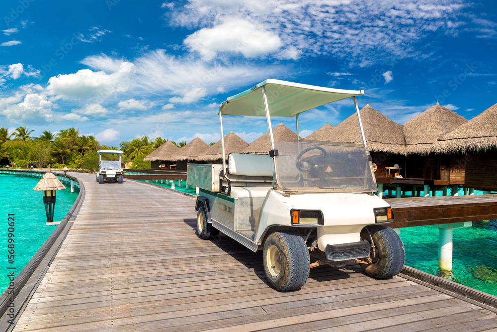 Golf cart at Maldives island