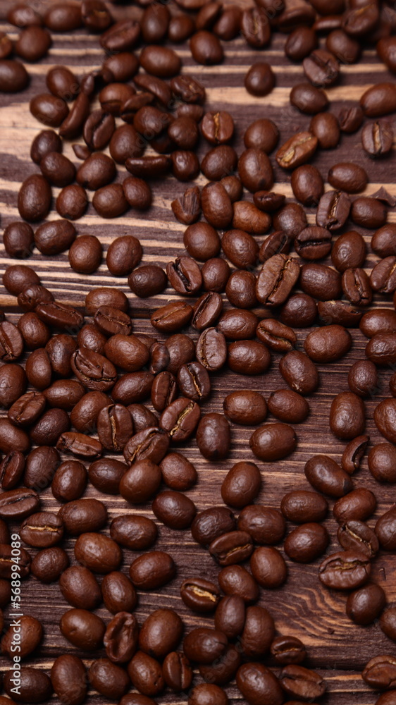 Fototapeta premium Roasted coffee beans, dark seed