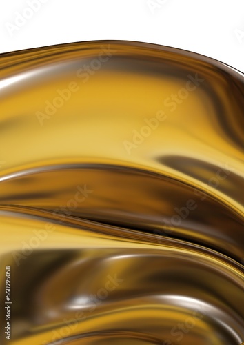 Golden Thin Metal Large Curve Abstract Dramatic Modern Luxury Luxury 3D rendering graphic design element background material