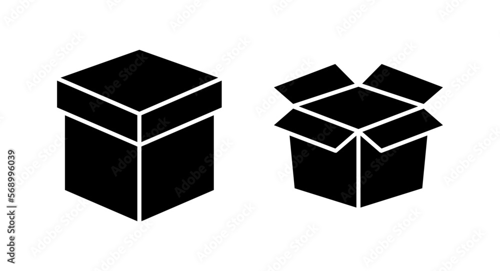 Box icon vector illustration. box sign and symbol, parcel, package Box icon vector illustration. box sign and symbol, parcel, package