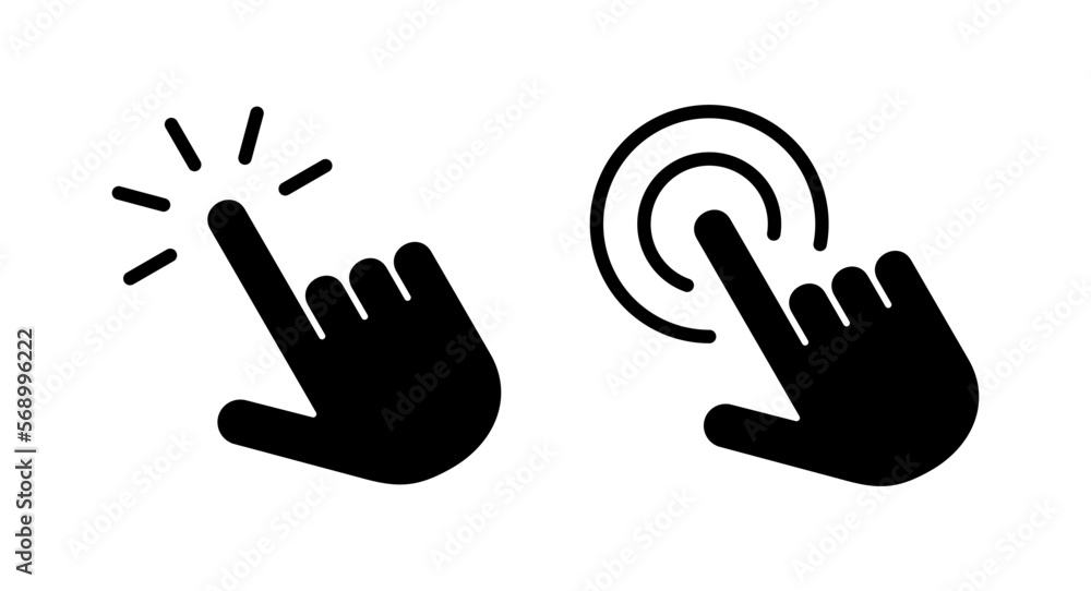 Hand click icon vector illustration. pointer sign and symbol. hand cursor icon Hand click icon vector illustration. pointer sign and symbol. hand cursor icon