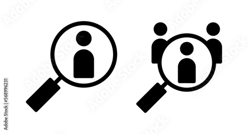 Hiring icon vector illustration. Search job vacancy sign and symbol. Human resources concept. Recruitment