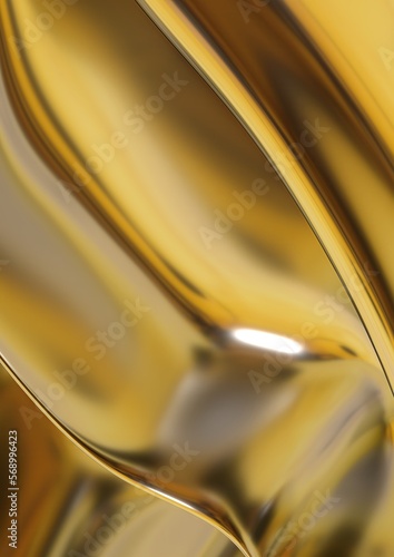 Golden contemporary artistic chaotic metal plate abstract dramatic modern luxurious luxury luxury 3D rendering graphic design element background material