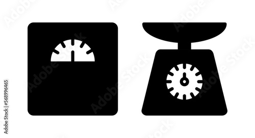 Scales icon vector illustration. Weight scale sign and symbol