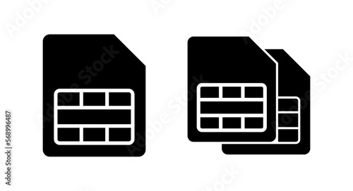 Sim card icon vector illustration. dual sim card sign and symbol