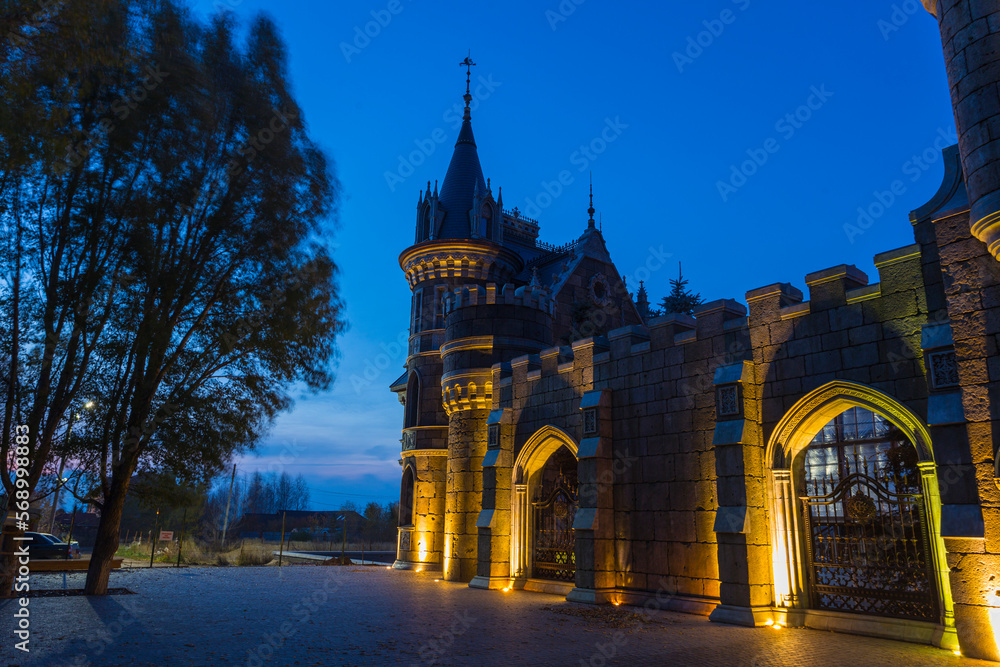 Fototapeta premium Tourist center Castle Garibaldi in the village Hryaschevka near the city of Togliatti