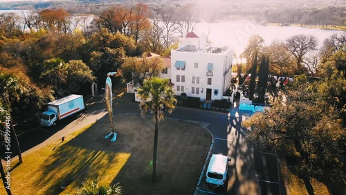 Austin Architecture of wedding venue. The Contemporary Laguna Gloria during sunset.