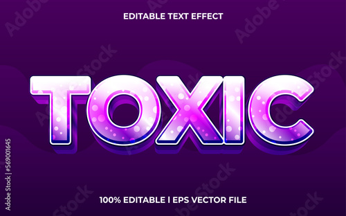 toxic 3d text effect and editable text, template 3d style use for business tittle