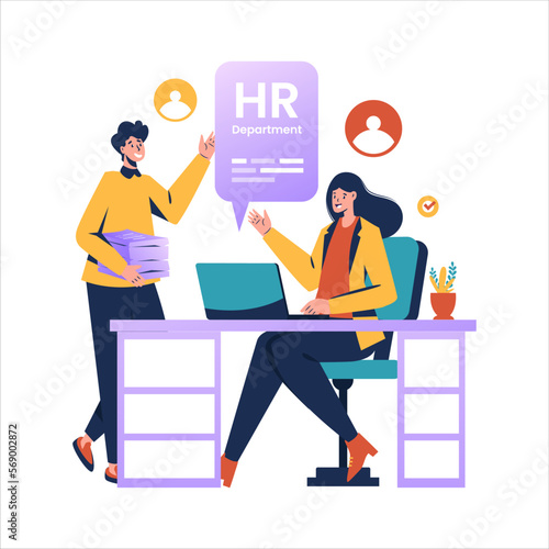 Human resources department flat vector illustration