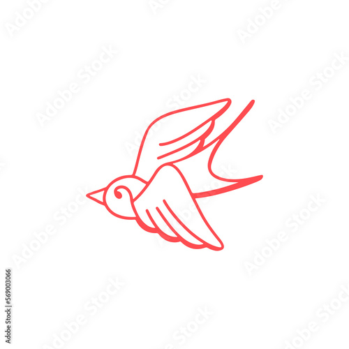 vector illustration doodle bird concept