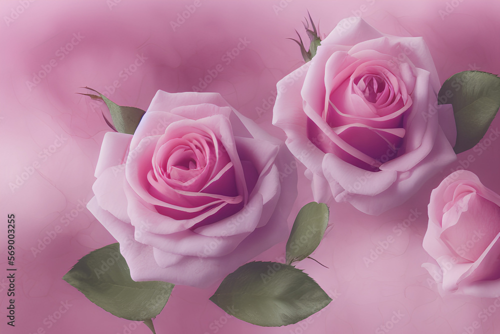 two beautiful pink rose flowers in full bloom and buds isolated over a transparent background, design element for Valentine's Day or fragrance / cosmetics / essential oil themed layouts two beautiful pink rose flowers in full bloom and buds isolated over a transparent background, design element for Valentine's Day or fragrance / cosmetics / essential oil themed layouts