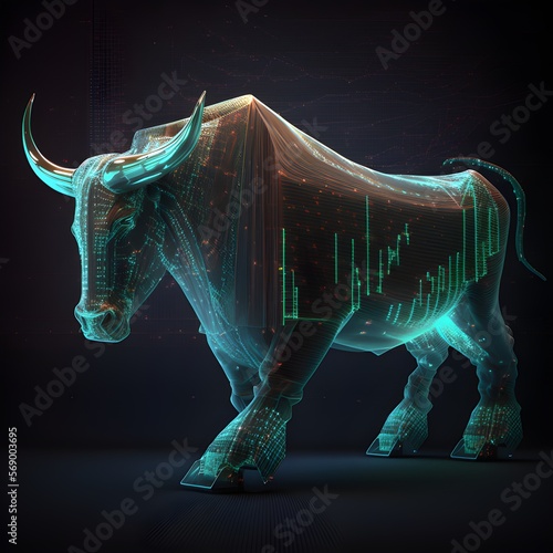 Bull Horizon generated by AI photo