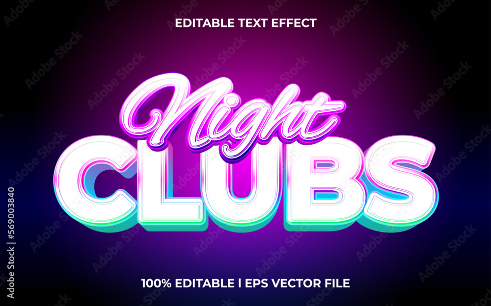 night clubs 3d text effect and editable text, template 3d style use for business tittle night clubs 3d text effect and editable text, template 3d style use for business tittle