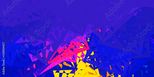 Dark Blue, Yellow vector backdrop with triangles, lines.
