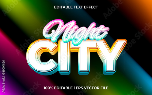 night city 3d text effect and editable text, template 3d style use for business tittle