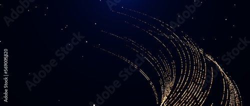 Fototapeta Naklejka Na Ścianę i Meble -  3d illustration Glowing fiber optic cable. Information and data flows by wire. The concept of technology and information transfer