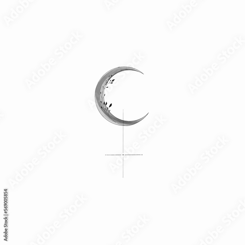 Water colour style lilith symbol tattoo art design