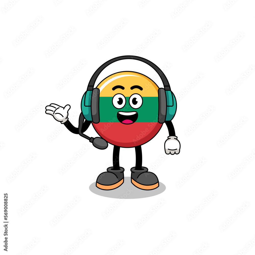 Mascot Illustration of lithuania flag as a customer services