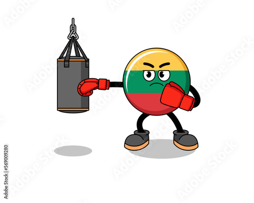 Illustration of lithuania flag boxer