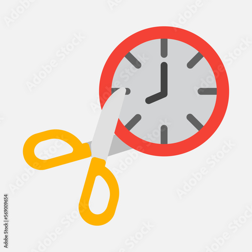 Cut time icon in flat style, use for website mobile app presentation