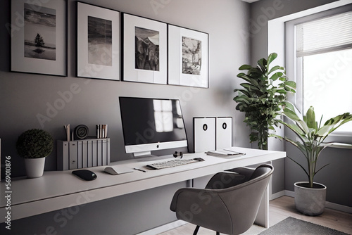 Modern Office design often features a neutral color © 3DArt