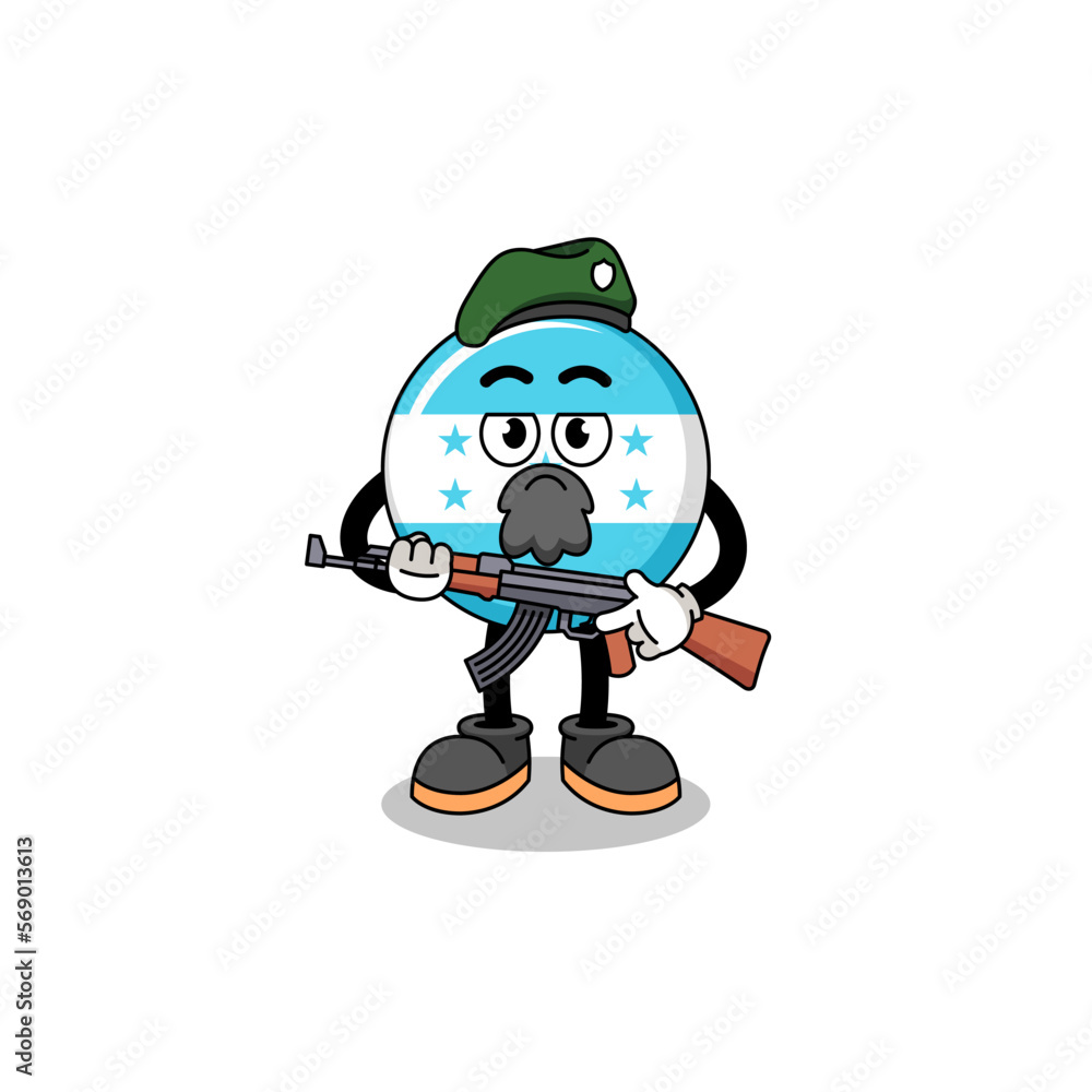Character cartoon of honduras flag as a special force Character cartoon of honduras flag as a special force