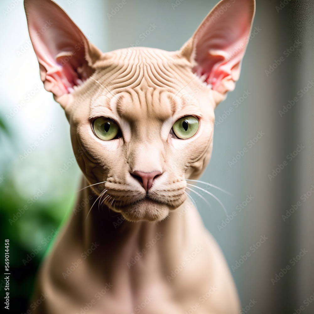 portrait of a Sphynx cat made with generative ai