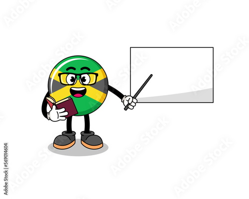 Mascot cartoon of jamaica flag teacher