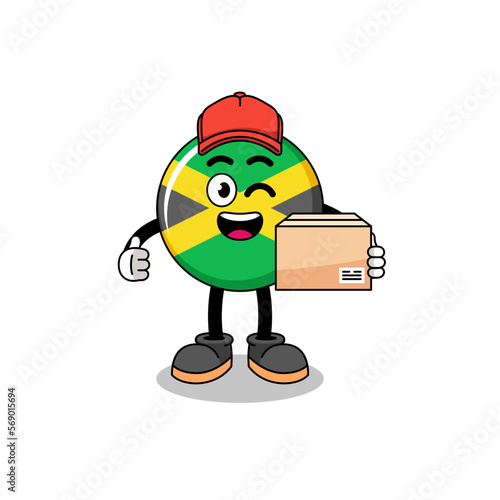jamaica flag mascot cartoon as an courier © Ummu
