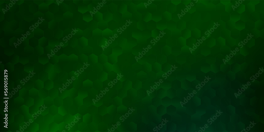 Dark green vector layout with shapes of hexagons. Dark green vector layout with shapes of hexagons.