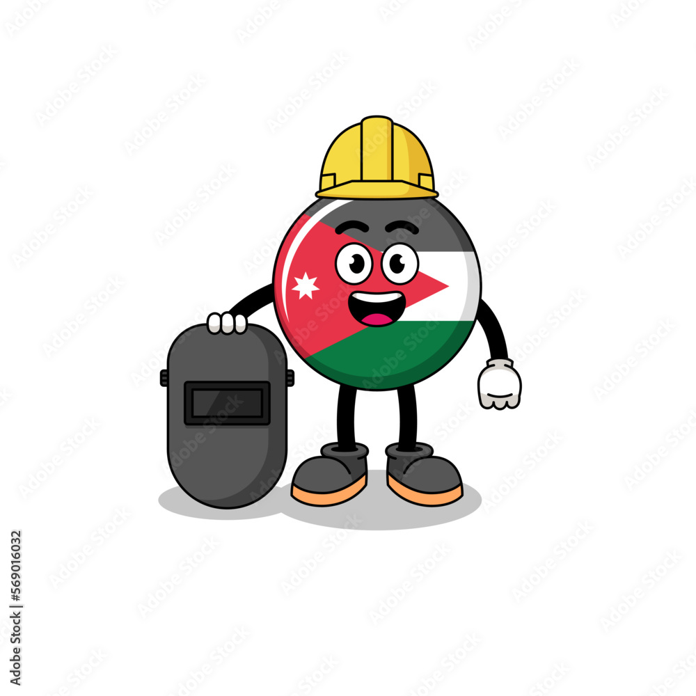 Mascot of jordan flag as a welder Mascot of jordan flag as a welder