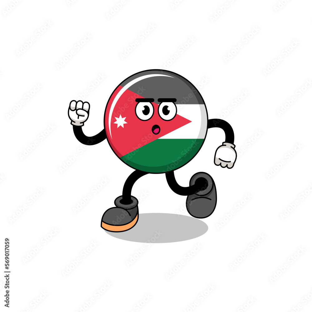 running jordan flag mascot illustration running jordan flag mascot illustration