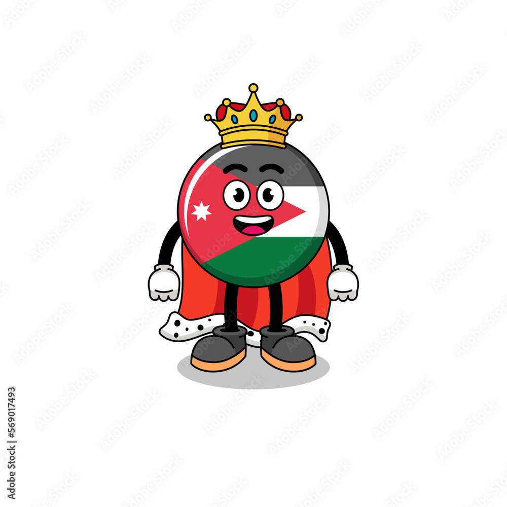 Mascot Illustration of jordan flag king Mascot Illustration of jordan flag king