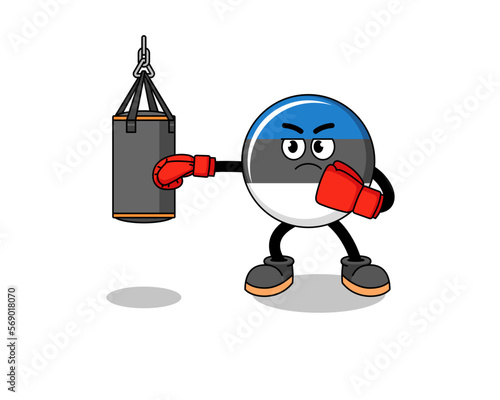 Illustration of estonia flag boxer