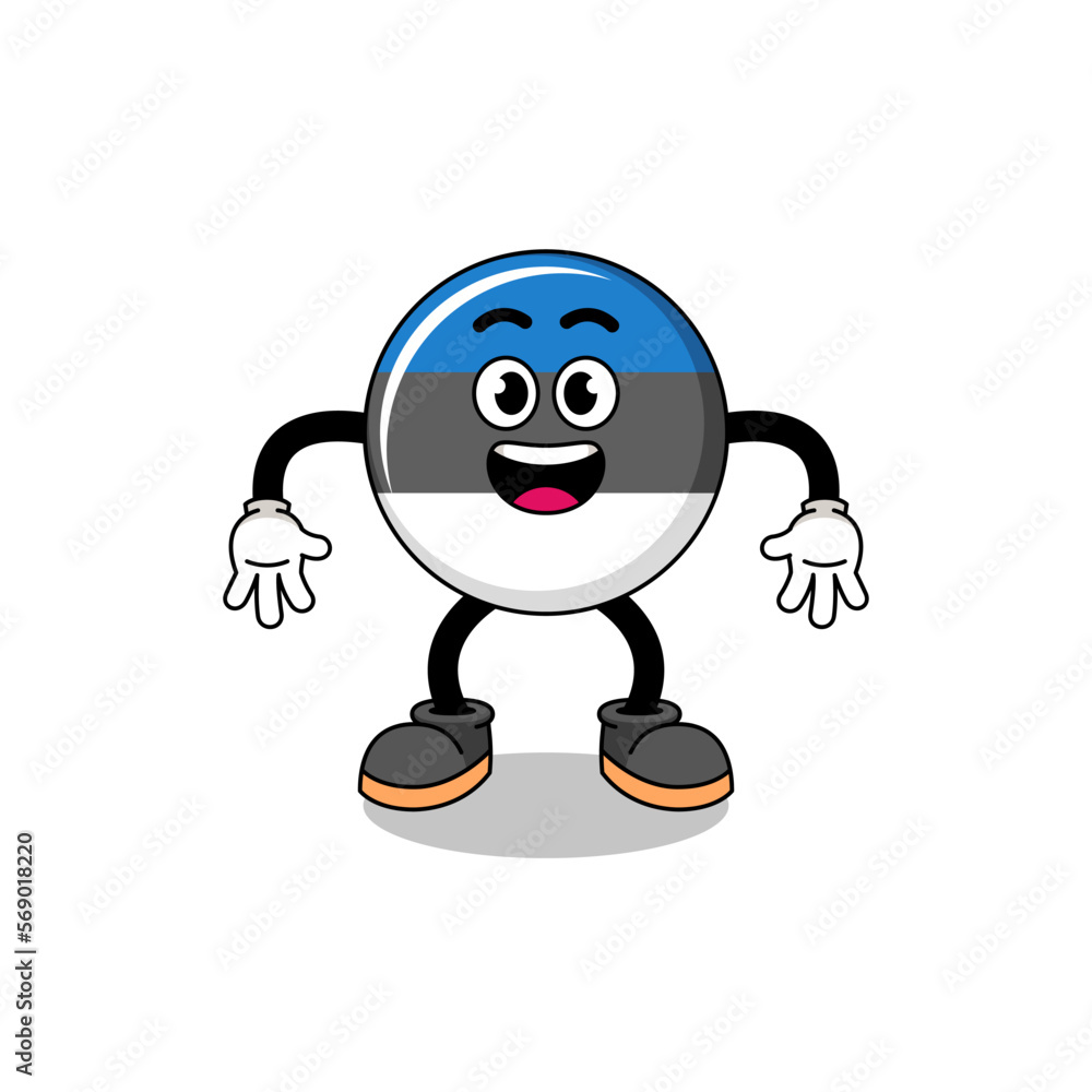 estonia flag cartoon with surprised gesture estonia flag cartoon with surprised gesture