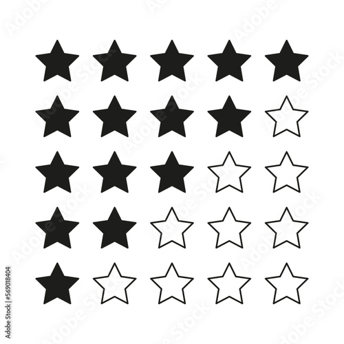 Stars rating. Star icon. Quality design element. Vector illustration.
