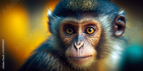 Monkey Face, Animal Portrait, Generative AI