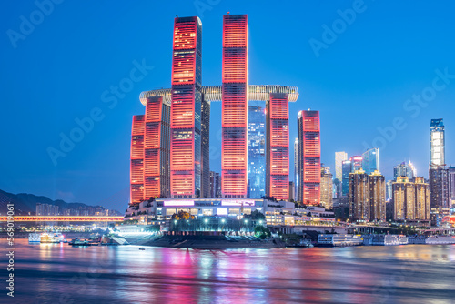 China Chongqing night view architectural landscape
