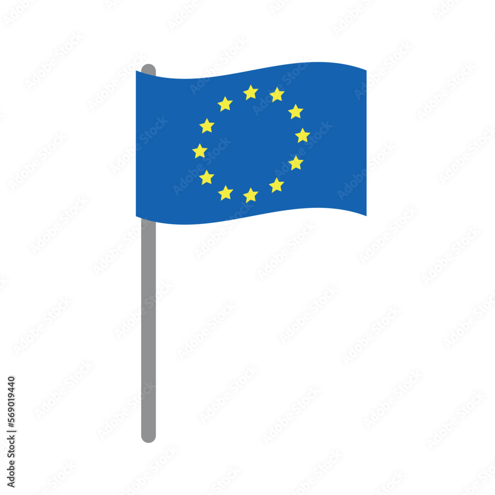 Vector flat European Union flag isolated on white background Vector flat European Union flag isolated on white background