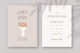 Wedding invitation template. Simple and minimalist wedding engagement template